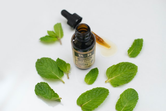 bottle of peppermint oil